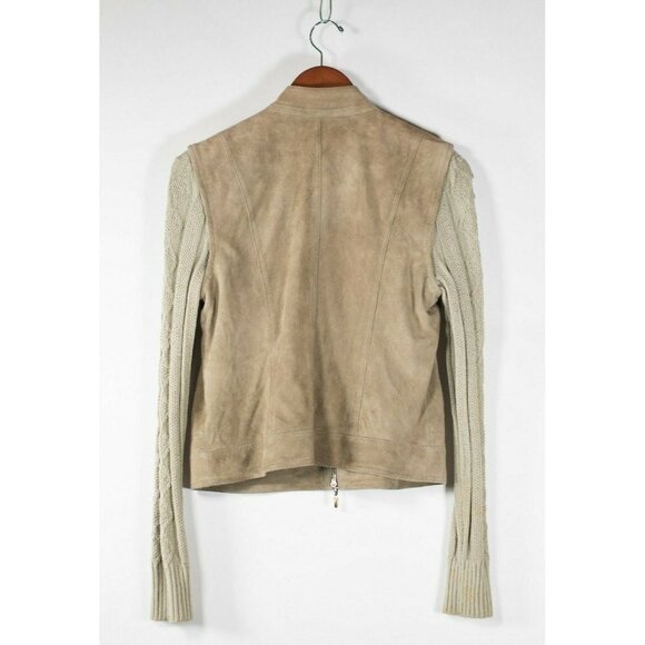 St. John Sport Womens Small Green Jacket Goat Suede Vest Knit Removable Sleeves - Picture 6 of 6